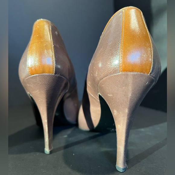 VINTAGE Givenchy Chaussures Brown Leather Pumps - Picture 7 of 12